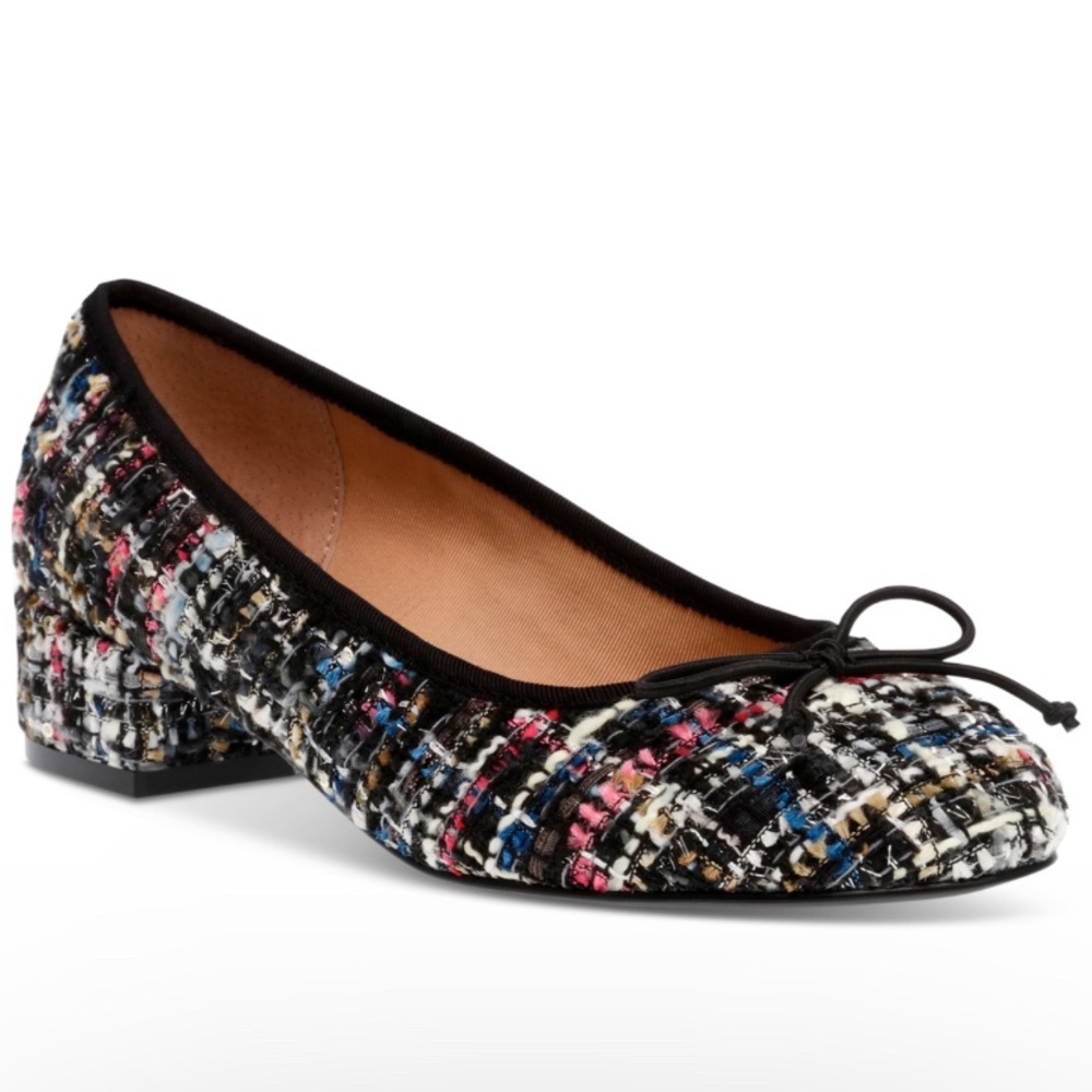 Steve Madden Black Flats with Tweed Detail